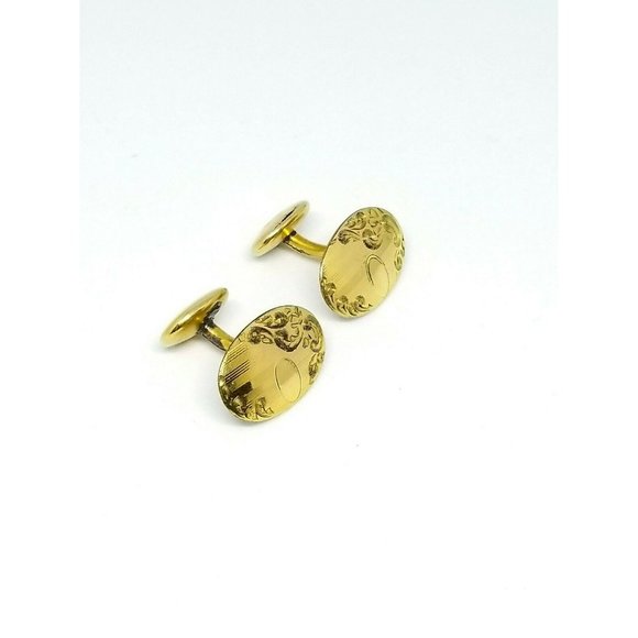 Victorian Walter E Hayward Gold Fill Oval Cufflinks - Picture 3 of 6
